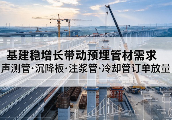 黄山基建稳增长带动预埋监测管材需求，声测管、沉降板、注浆管订单持续放量